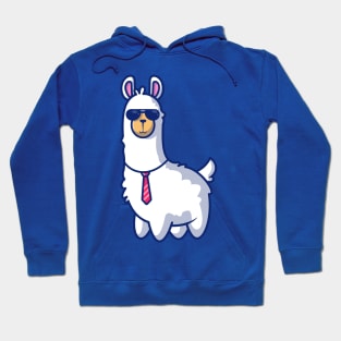 Cute Business Llama Cartoon Hoodie